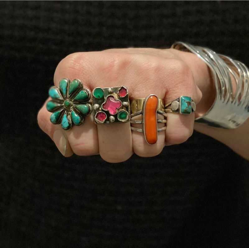 Native American Turquoise Flower Ring