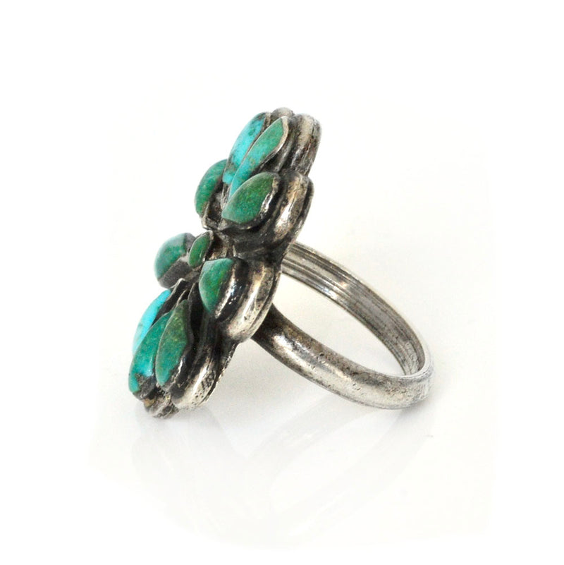 Native American Turquoise Flower Ring